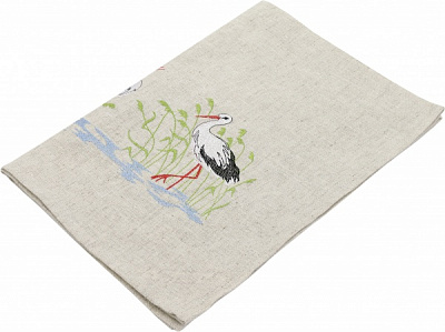 Полотенце кухонное Птицы Аисты 45x65 см бежевый Галерея льна 