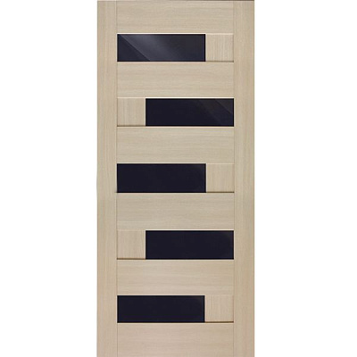 Дверное полотно ОМиС Домино ПО черное стекло 800 мм дуб латте