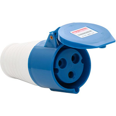 Розетка силовая с заземлением  TAREL (e.socket.pro.3.32) 2p+PE (223) белый с синим p012019