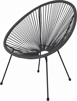 Кресло ротанговое Indigo круглое 75,5х72х85 см серый