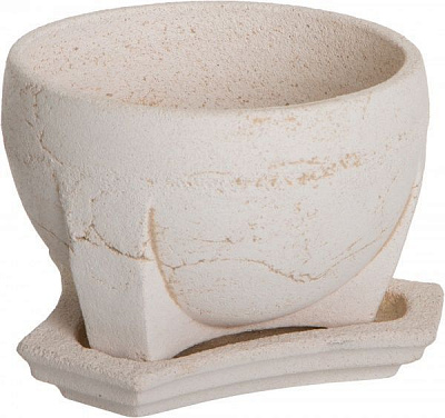 Горщик шамотний Куля №1 135 круглий 2,7л кремовий