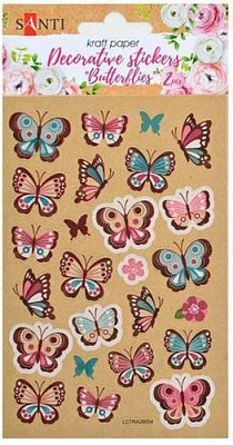 Набір наліпок декортівних стікерів на крафтового папері Метелики. 2 шт. в уп. 100 * 150 мм. 741310 50 шт.