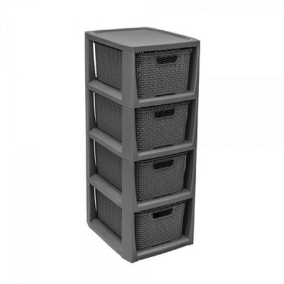 Комод пластиковая BranQ RATTAN антрацит 642x240x295 мм