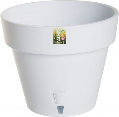 Горщик пластиковий Santino Latina круглий 11,5л білий