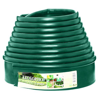 Бордюрна стрічка Екобордюр ТИП 3 1000x10,3 см зелена