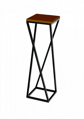 Подставка под вазон 30х30x100 см черный/дерево светлое 