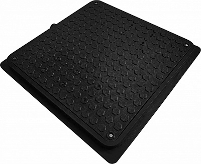 Люк канализационный POLYMERGRAD 715x715 мм A15 с замком черный