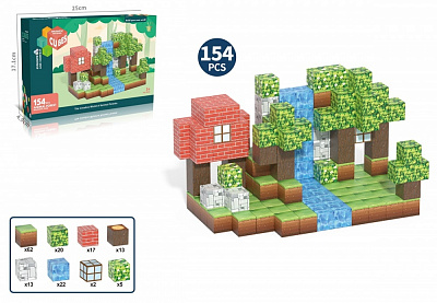 Конструктор магнитный My World Блоки 2.0 см 154 элемента CJ-4545569