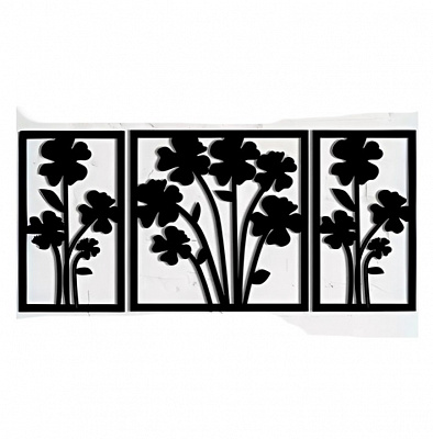 Панно декоративное Brushme Папоротник 40x16 см черный