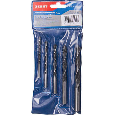 Набір свердел по дереву Зенит 4-10 мм 5 шт. 31105410