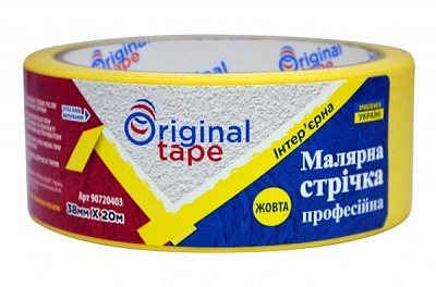 Лента малярная ORIGINAL TAPE желтая 38 мм 20 м