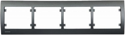 Рамка четырехместная Siemens IRIS горизонтальная сталь нептун G-S18004-AN