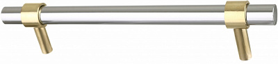 Ручка для меблів рейлінгова 128 мм золото/хром