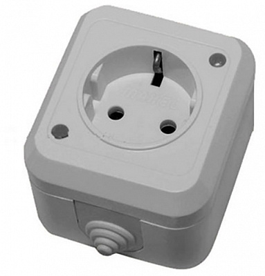Розетка с заземлением Makel Nemliyer IP20 серый 18108