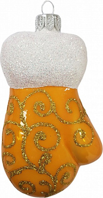 Елочная игрушка Юріта Варежка желтая A306 11,1 см 