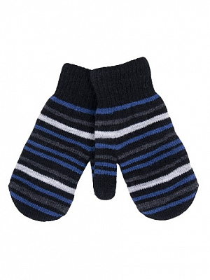 Рукавички YO! Смужка (5904921621502) р.16 чорний