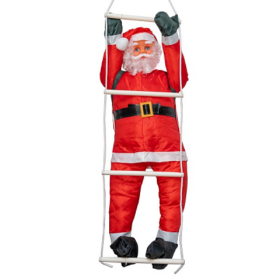 Декорація настінна Дід Мороз на драбині 810085