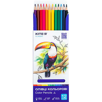 Карандаши цветные трехгранные 12 шт. Classic K-053 KITE