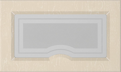 Фасад для кухни Грейд-Плюс Светло-серая текстура №338 патина белая 355*596 ВТ /Версаль