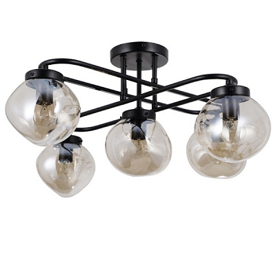 Люстра стельова Victoria Lighting 5x5 Вт E14 чорний August/PL5 black