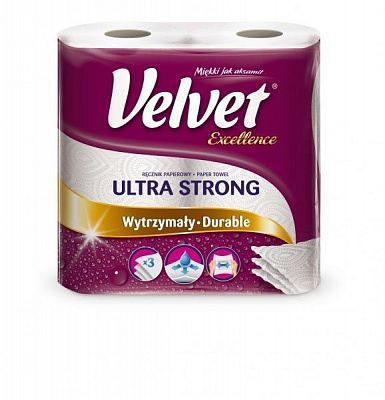 Паперові рушники Velvet Екселенс тришаровий 2 шт.