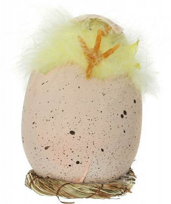 Пасхальна декорація Курчатко в яєчку 8x12 см A24731-1-3