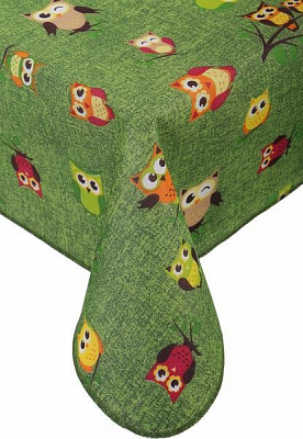 Скатерть Ginestra совы 140x180 см зеленый Gemitex 