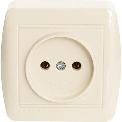 Розетка без заземлення Lezard Demet 16 А 250 В без шторок кремовий 711-0300-121