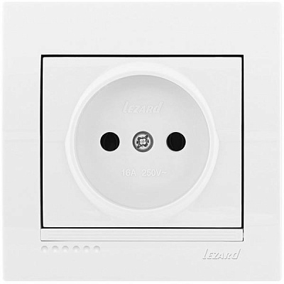Розетка без заземлення Lezard Deriy 16 А 250 В без шторок білий 702-0202-121В