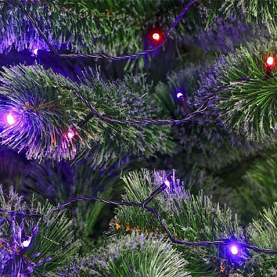 Электрогирлянда линейная синяя с красным встроенный светодиод (LED) 120 ламп 12 м