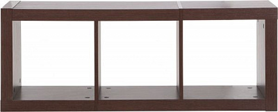 Стелаж двосторонній Inteo Кубус МІКС 1х3 (3D HDF) 1146x438x290 мм венге