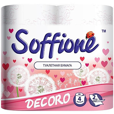Soffione Decoro рожевий двухслойная 4 шт.