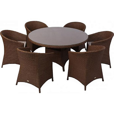 Комплект меблів Bella Vita Невада коричневий 6 крісел