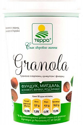 Гранола Терра с орехами, кунжутом и финиками 50 г 