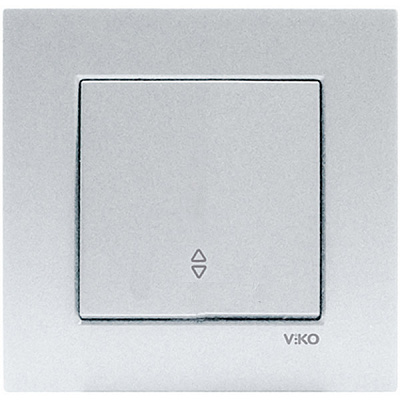 Вимикач одинарний Viko Novella на 2 напрямки срібний