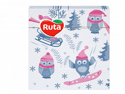 Салфетки столовые Ruta Совы 24х24 см 40 шт.