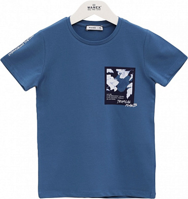 Футболка для мальчиков Wanex 15442 р.122 синий 