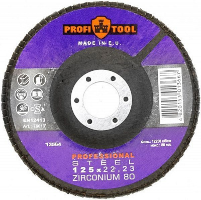 Круг пелюстковий PROFITOOL ZIRCONIUM   125 мм P80 76013