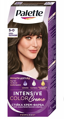 Крем-фарба для волосся Palette Intensive Color Creme (Інтенсивний колір) 5-0 (N4) Світло Каштановий 110 мл