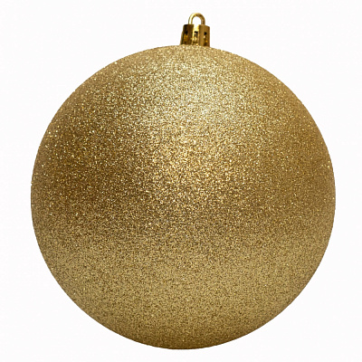 Куля новорічна D 12 см золотий глітер d 120 мм золотистий 892401