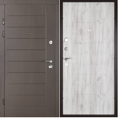 Дверь входная Abwehr АМ-462 096П (V) (ШБр+ДКфБ) Avers+Kale НЧ шагрень бронза / дуб кремовый 2050x960 мм правая