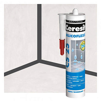 Герметик силіконовий Ceresit CS 25 SILICOFLEXX графіт 280 мл
