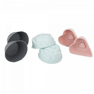 Набір форм для випікання кексів (мафін,серце, троянда по 2 шт.) MYS