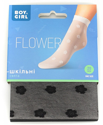 Носки детские для девочек Boy&Girl Fower р. 20 черный 