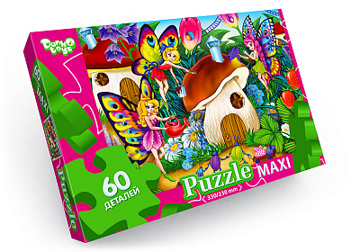 Пазли Danko Toys 60 елементів максі неон №7 Феї з грибом Мх 60-08-07