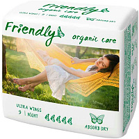 Гигиенические прокладки Friendly Organic Care Night Absorb Dry 9 шт