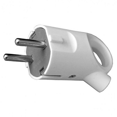 Электровилка Neomax с кольцом NX1006 с заземлением 220В 16А IP20 пластик белый