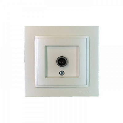 Розетка TV проходная с заземлением Mono Despina IP20 жемчуг 102-252505-137