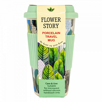 Чашка с крышкой Flower story 440 мл 21-279-122 Keramia
