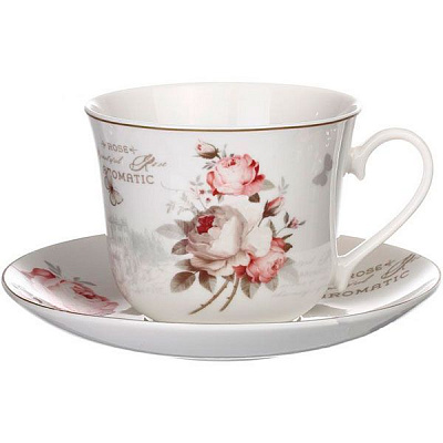 Чашка с блюдцем Flower 450 мл Fiora